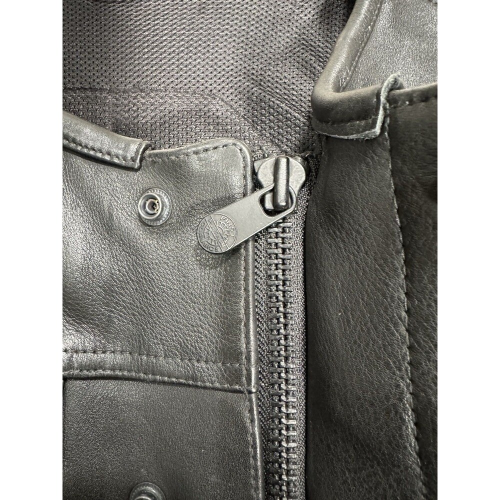 First Mfg Co Sharp Shooter Men's Motorcycle Leather Vest - Classic Black XL - Picture 8 of 16